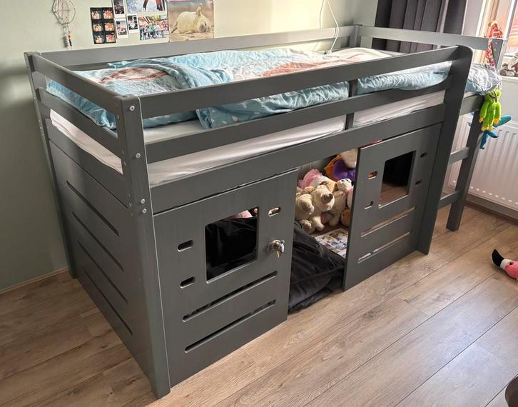 Halfhoogslaper ‘Ties’, Huis en Inrichting, Slaapkamer | Bedden, Eenpersoons, 90 cm, Hout, Ophalen