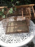antiek vogelkooitje incl vilten vogeltje met de hand gemaakt, Antiek en Kunst, Ophalen of Verzenden