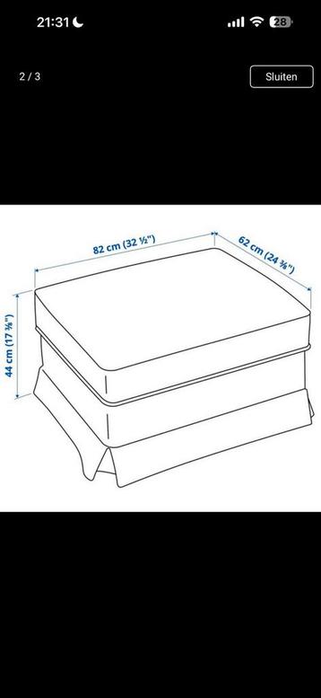 Ikea Ektorp poef hocker groen - afbeelding 4
