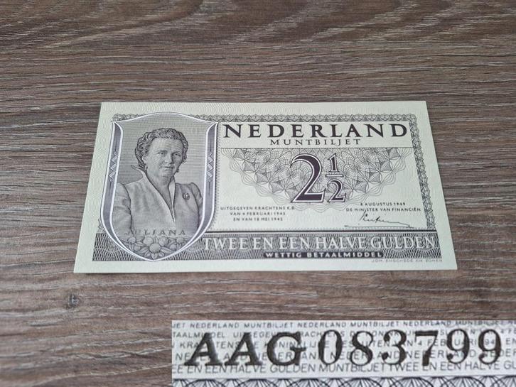 Zeldzame 3-letterserie biljet 2,5 gulden 1949, UNC, Postzegels en Munten, Bankbiljetten | Nederland, Ophalen of Verzenden