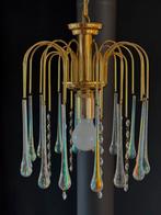 Vintage ''Murano'' Teardrop Hanglamp, Kroonluchter Parelmoer, Huis en Inrichting, Lampen | Hanglampen, Ophalen of Verzenden, Zo goed als nieuw