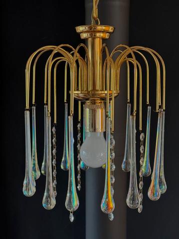 Vintage ''Murano'' Teardrop Hanglamp, Kroonluchter Parelmoer beschikbaar voor biedingen