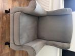 Heerlijke grijze velvet fauteuil, Ophalen, Minder dan 75 cm, Stof, Zo goed als nieuw