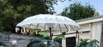 Te koop aangeboden 2 Balinese/Ibiza parasols incl.voet, Tuin en Terras, Ophalen, Gebruikt, Minder dan 1 meter, Parasolvoet