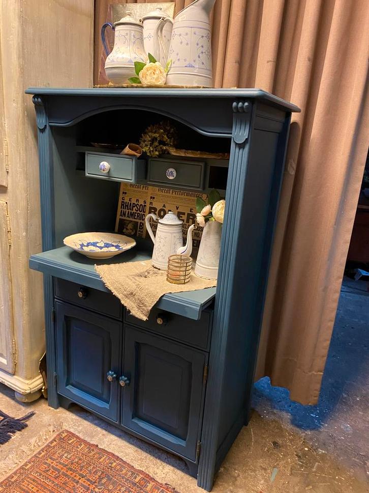 Gerestyld kastje met werkplank, Antiek en Kunst, Curiosa en Brocante, Ophalen