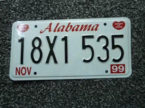 Kentekenplaat licenseplate Alabama 1999 USA, Verzamelen, Automerken, Motoren en Formule 1, Gebruikt, Auto's, Verzenden