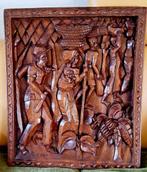 Groot houtsnijwerk uit Afrika jaren 50  art deco, Ophalen