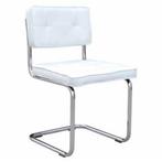 2 eettafel stoelen, Ophalen, Chroom en kunstleer, Twee, Wit