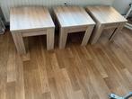 3 HASLUND bijzettafels 50 x 50 cm € 10,00 per stuk, Minder dan 55 cm, Vierkant, Zo goed als nieuw, Modern
