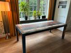 Grote eettafel gemaakt van Indoneschese visserboten, Huis en Inrichting, Tafels | Eettafels, 100 tot 150 cm, Teakhout, 200 cm of meer