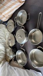 Bk pannen, Huis en Inrichting, Ophalen, Gebruikt, Rvs, Pannenset