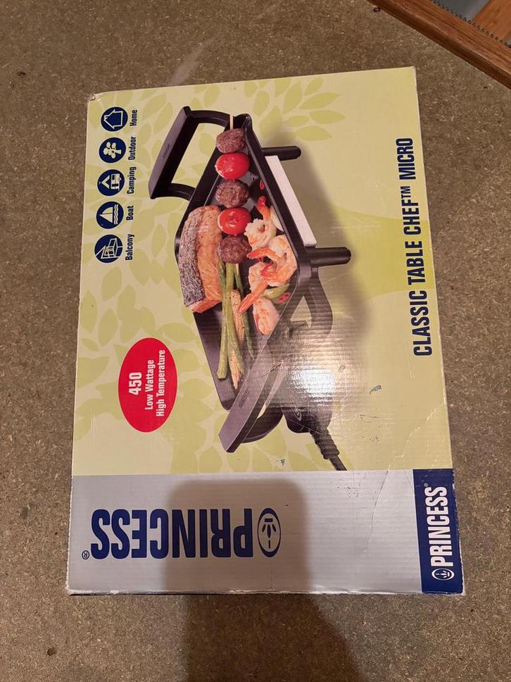 Princess Classic Table Chef Micro – Compacte Tafelgrill, Witgoed en Apparatuur, Gourmetstellen, Zo goed als nieuw, 4 t/m 7 personen