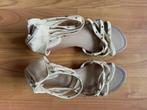 Poli Folio - Sandaal - open schoen - beige leer - mt 40, Kleding | Dames, Ophalen of Verzenden, Zo goed als nieuw, Beige, Sandalen of Muiltjes