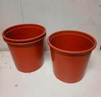 Plantenpotten bloempotten kweekpotten 24 cm, Tuin en Terras, Kunststof, Gebruikt, Rond, Ophalen of Verzenden
