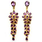 oobellen 925 zilver 14 k verguld met Amethisten, Paars, Nieuw, Ophalen of Verzenden, Met edelsteen