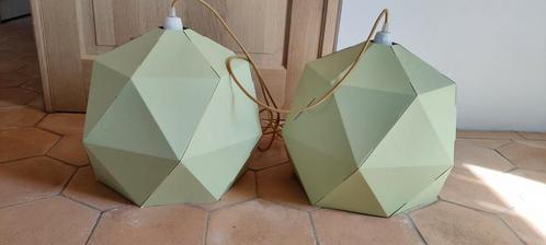Zachtgroene hanglampen van karton/papier Ikea 2 stuks ZGAN, Huis en Inrichting, Lampen | Lampenkappen, Zo goed als nieuw, Minder dan 25 cm
