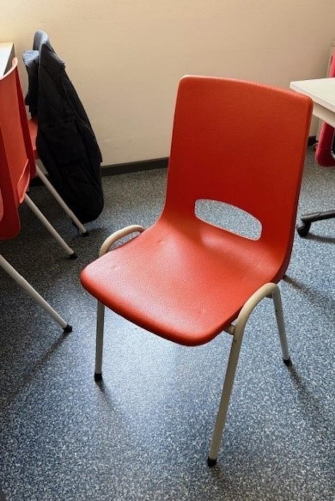 stoel, Huis en Inrichting, Stoelen, Gebruikt, Eén, Kunststof, Metaal, Rood, Ophalen