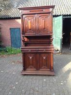 Antieke Henri Deux eikenhouten jacht/buffetkast., 100 tot 150 cm, 200 cm of meer, Eikenhout, Niet bekend