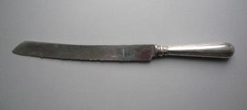 broodmes broodzaag met zilveren heft (laag gehalte) Begeer beschikbaar voor biedingen