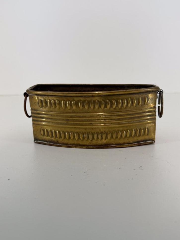 ovaal messing plantenbakje / cachepot, Antiek en Kunst, Antiek | Koper en Brons, Ophalen of Verzenden