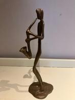 Bronzen beeld saxofonist, Ophalen of Verzenden, Brons