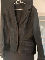 Leren jas colbert blazer promiss xxl 44 zwart donkerbruin, Verzenden, Zo goed als nieuw, Maat 42/44 (L), Zwart