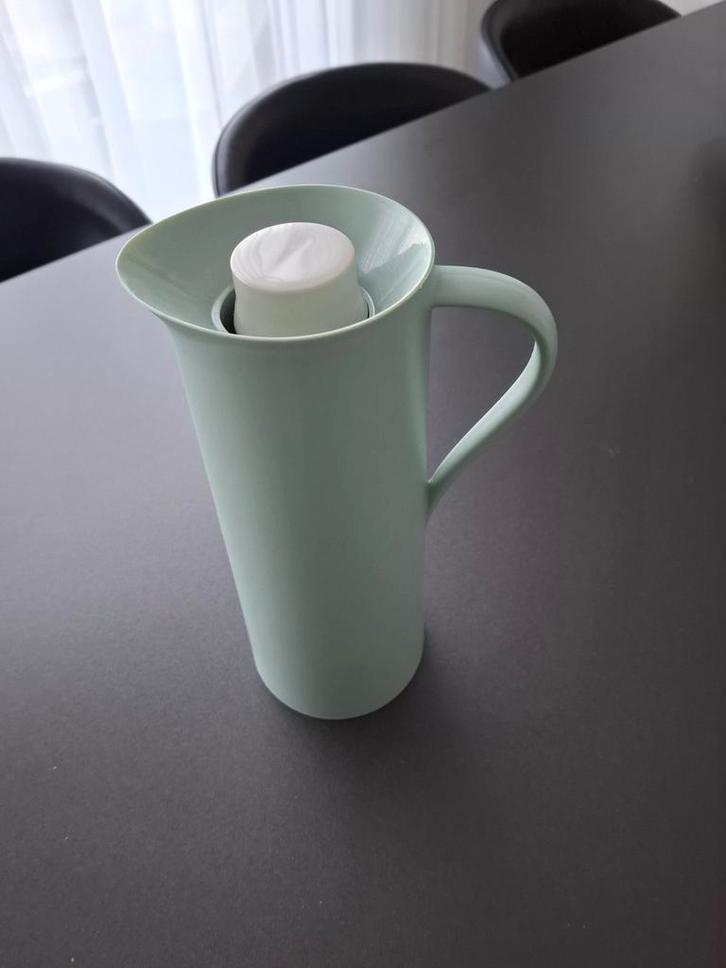 Mintgroene thermoskan/ isoleerkan. Inhoud 1 liter., Huis en Inrichting, Keuken | Keukenbenodigdheden, Zo goed als nieuw, Ophalen of Verzenden