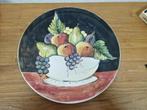Wandbord met fruitschaal met fruit erop, Antiek en Kunst, Ophalen of Verzenden