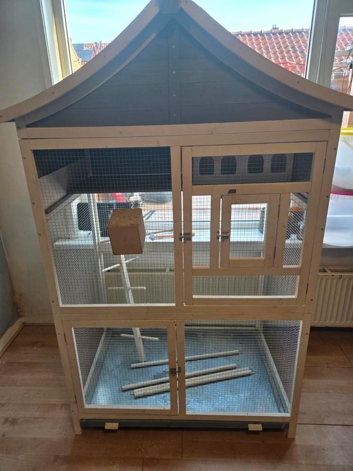 Houte Voliere te koop, Dieren en Toebehoren, Vogels | Hokken en Kooien, Volière, Aluminium, Ophalen