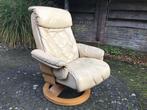 Fauteuils. Beige leer. Veel gebruikt, onderhoud nodig., Huis en Inrichting, Fauteuils, Ophalen, Gebruikt, Minder dan 75 cm, Leer