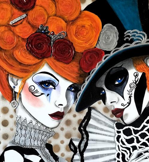 Exclusief schilderij "Masquerade of Emotions", Antiek en Kunst, Kunst | Schilderijen | Modern, Ophalen