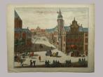 1730 - Originele handgekleurd kopergravure Den Haag Stadhuis, Antiek en Kunst, Verzenden