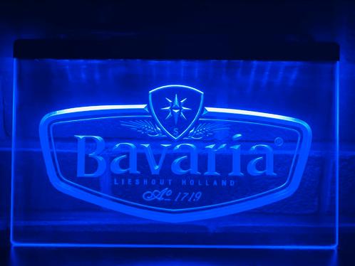 Led Lichtbord BAVARIA 3d neon look, Verzamelen, Biermerken, Nieuw, Reclamebord, Plaat of Schild, Bavaria, Ophalen of Verzenden