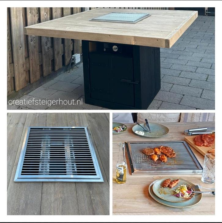 BBQ-tafel gasbarbecue ingebouwd in tafel met kolom poot, Huis en Inrichting, Overige Huis en Inrichting, Nieuw, Ophalen of Verzenden