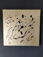 Acryl Schilderij, 50x50 cm  Goud met zwart, Nieuw, Ophalen of Verzenden, Schilderij, 50 tot 75 cm