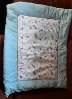 Boxkleed - rechthoekig - licht blauw/groen met leuke print, Ophalen, Zo goed als nieuw, Rechthoekig, Boxkleed