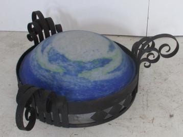 art deco smeedijzeren vloerlamp Noverdy pate de verre beschikbaar voor biedingen