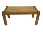 Vintage minimalistische eikenhouten salontafel 80's design, Gebruikt, 100 tot 150 cm, Vintage, 50 tot 100 cm