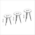 Side Tables Set of 3 Round -White Gold-Plated, Huis en Inrichting, Ophalen, 100 tot 150 cm, Rond, Nieuw