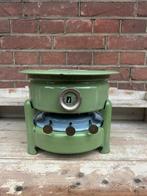 Petroleumstel / oliestel 3 pits reseda groen emaille, Antiek en Kunst, Ophalen of Verzenden