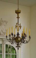 kroonluchter of kaarsenkroon messing, Huis en Inrichting, Lampen | Kroonluchters, Ophalen, Gebruikt, Metaal