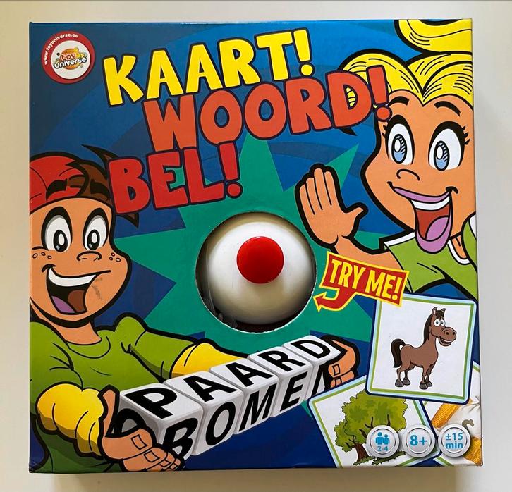 Reactiespel: Kaart!, Woord!, Bel!, Kinderen en Baby's, Speelgoed | Educatief en Creatief, Gebruikt, Taal en Lezen, Ophalen of Verzenden