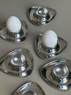 6 Vintage RVS Inox Alfra Alessi eierdopjes houders, Overige materialen, Overige typen, Ophalen of Verzenden, Zo goed als nieuw