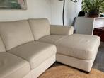 Crème Kleurige Lederen Zit/Ligbank, Ophalen, Gebruikt, Overige maten, Hoekbank