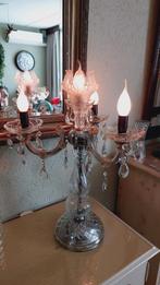 antieke tafellamp 3 armig kristal glas, Antiek en Kunst, Antiek | Lampen, Ophalen