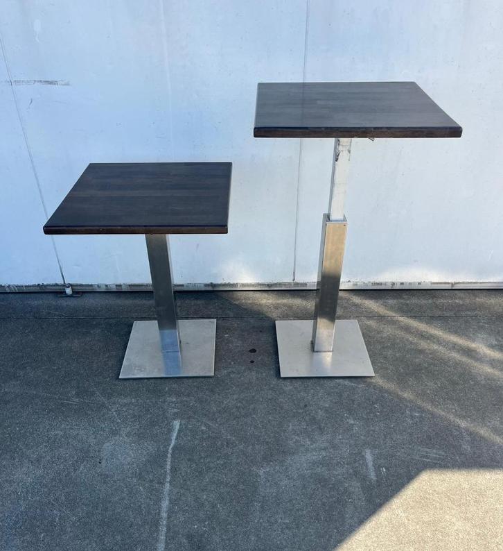 4 stuks horeca tafel hoogte verstelbaar sta tafel 60x60 cm, Antiek en Kunst, Antiek | Meubels | Tafels, Ophalen