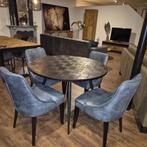 24458 Eettafel Rond Zwart Ø 1,10 m, Ophalen, Rond, Nieuw, Vijf personen of meer