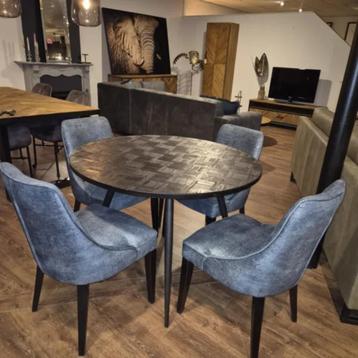 24458 Eettafel Rond Zwart Ø 1,10 m beschikbaar voor biedingen