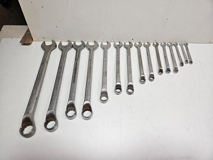 Gedore 1B diverse  ring/steeksleutels van 7-32 mm, Doe-het-zelf en Verbouw, Gereedschap | Handgereedschap, Gebruikt, Ophalen of Verzenden