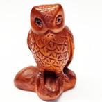 Boxwood Netsuke van een uil -Japan, Antiek en Kunst, Kunst | Niet-Westerse kunst, Ophalen of Verzenden